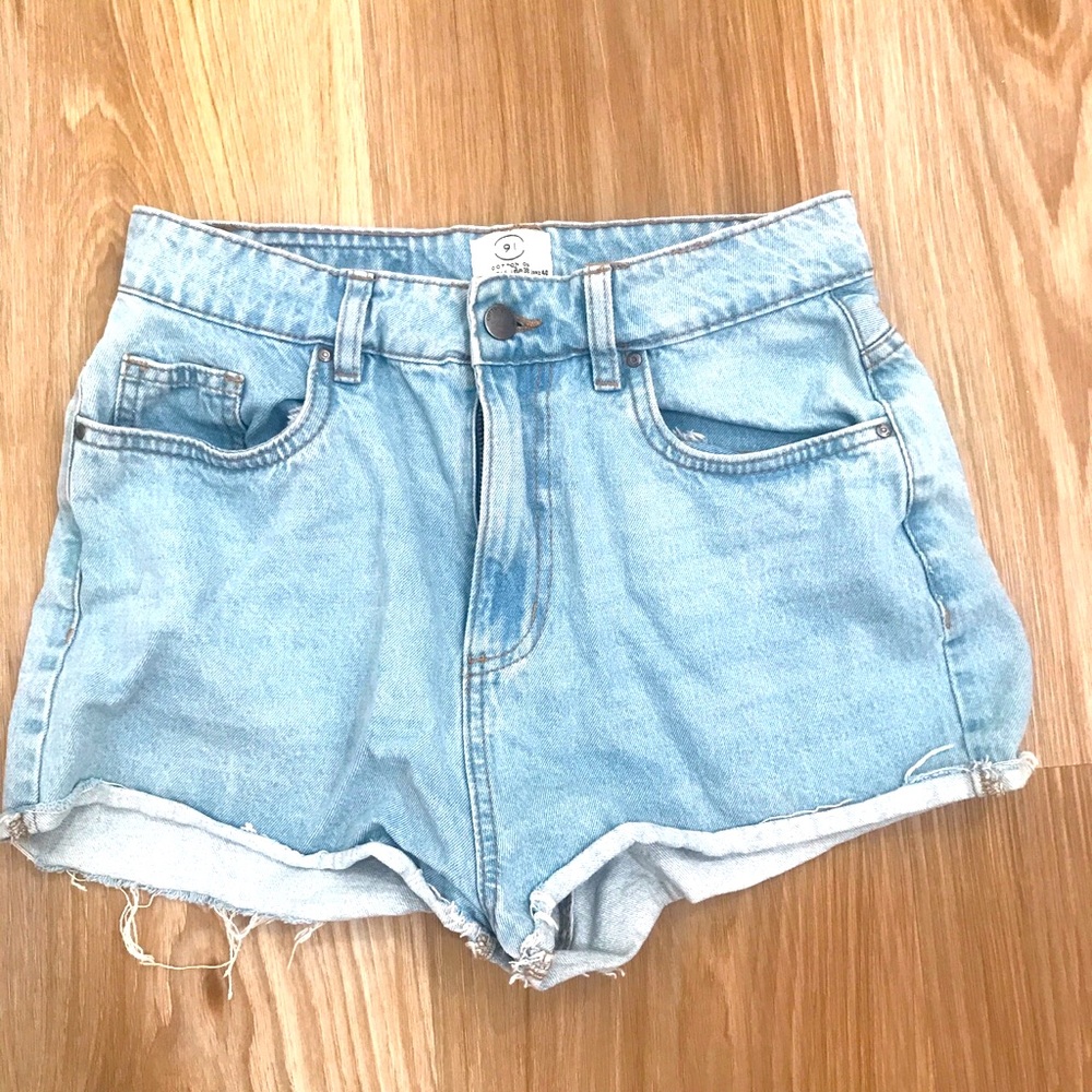 Cotton On light wash denim shorts